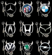 Наклейка Чертёнок для авто логотипа